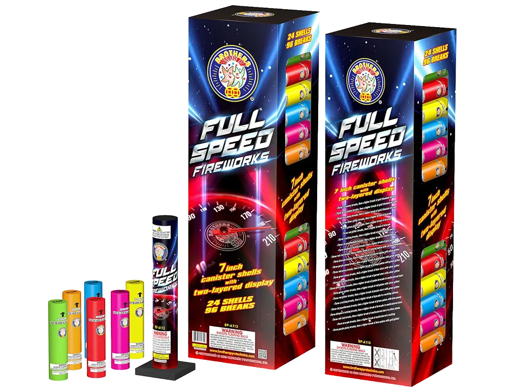 BPA113 Full Speed Fireworks - 7" Shells - 3/4/6
